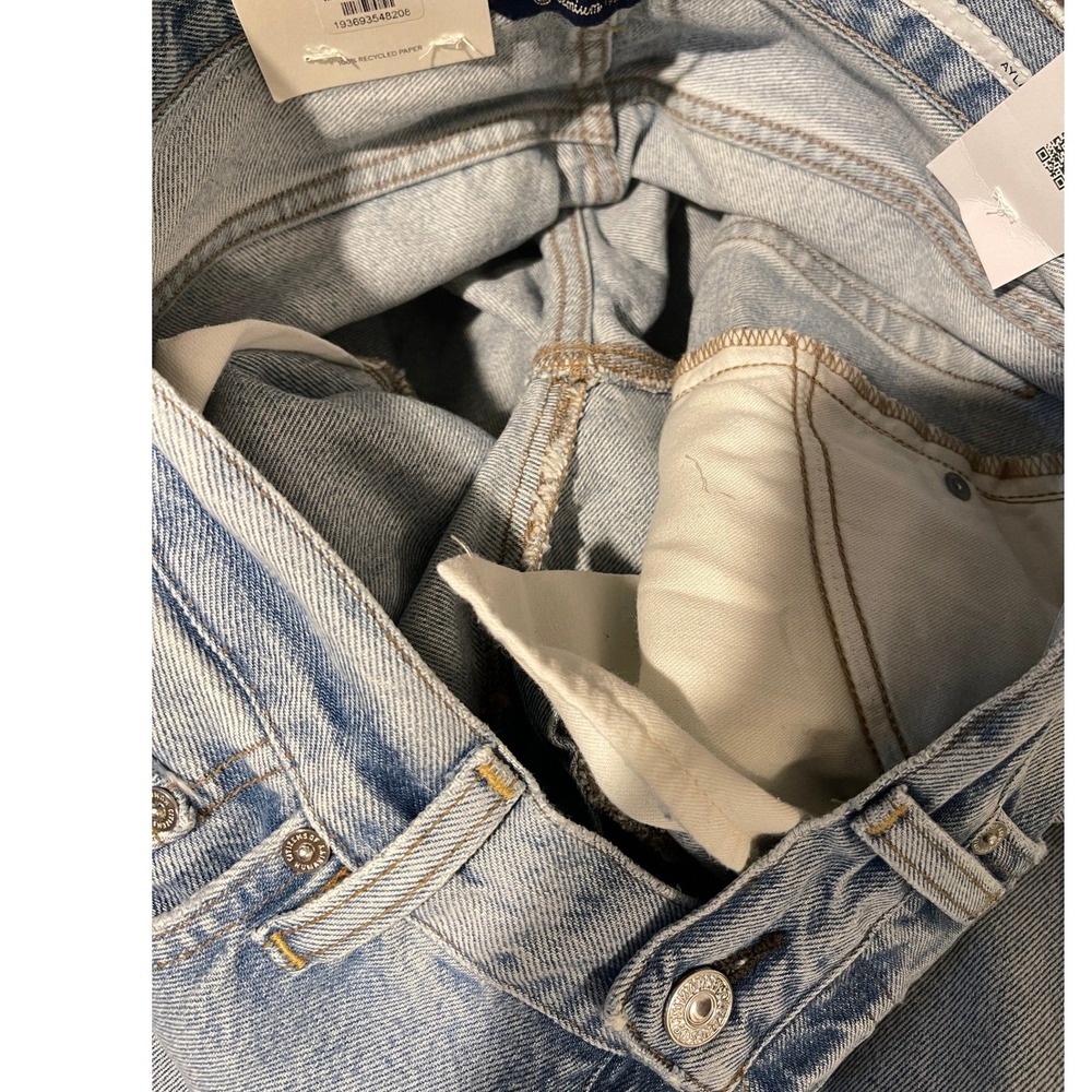 Citizens of Humanity Ayla Baggy Distressed High Rise Button Fly Jean Blue 25 NWT - Picture 6 of 15